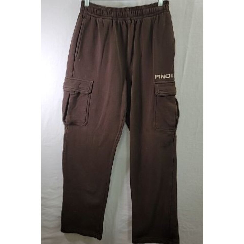 Vintage AND1 Basketball Men's Wide Leg Cargo Sweatpants Brown  Size M